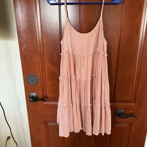 Babydoll Pink Gingham Tiered Dress check other items to bundle and save $